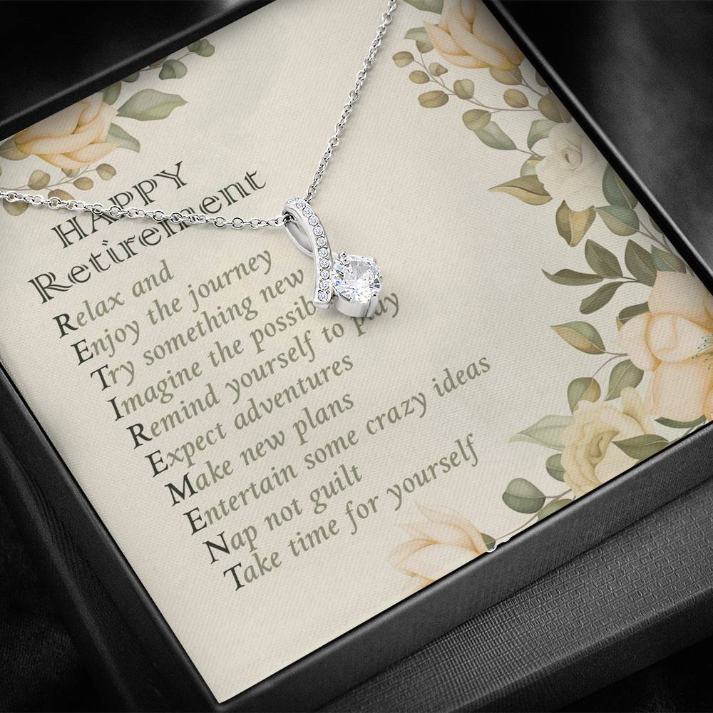 Happy Retirement Take Time For Yourself Alluring Beauty Necklace - Farewell Goodbye Jewelry Gifts