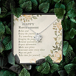Happy Retirement Take Time For Yourself Love Knot Necklace - Farewell Goodbye Jewelry Gifts From Coworkers