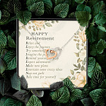 Happy Retirement Take Time For Yourself Interlocking Hearts Pendant Necklace - Farewell Goodbye Jewelry Gifts