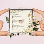 Happy Retirement Take Time For Yourself Interlocking Hearts Pendant Necklace - Farewell Goodbye Jewelry Gifts