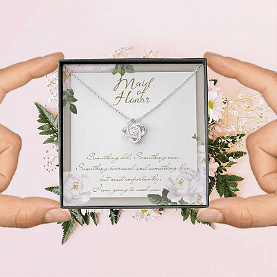 Maid Of Honor I'm Going To Need You Love Knot Necklace - Maid Of Honor Proposal Wedding Gifts