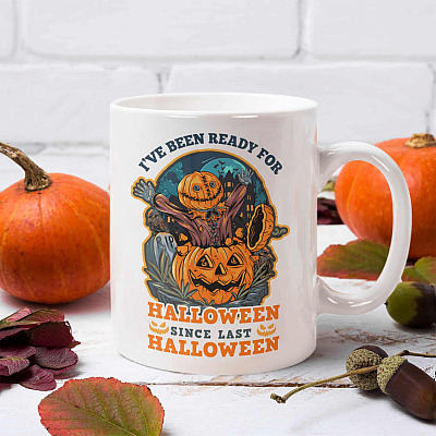 I've Been Ready For Halloween Since Last Halloween Pumpkin Ceramic Coffee Mug - Beer Stein - Water Bottle