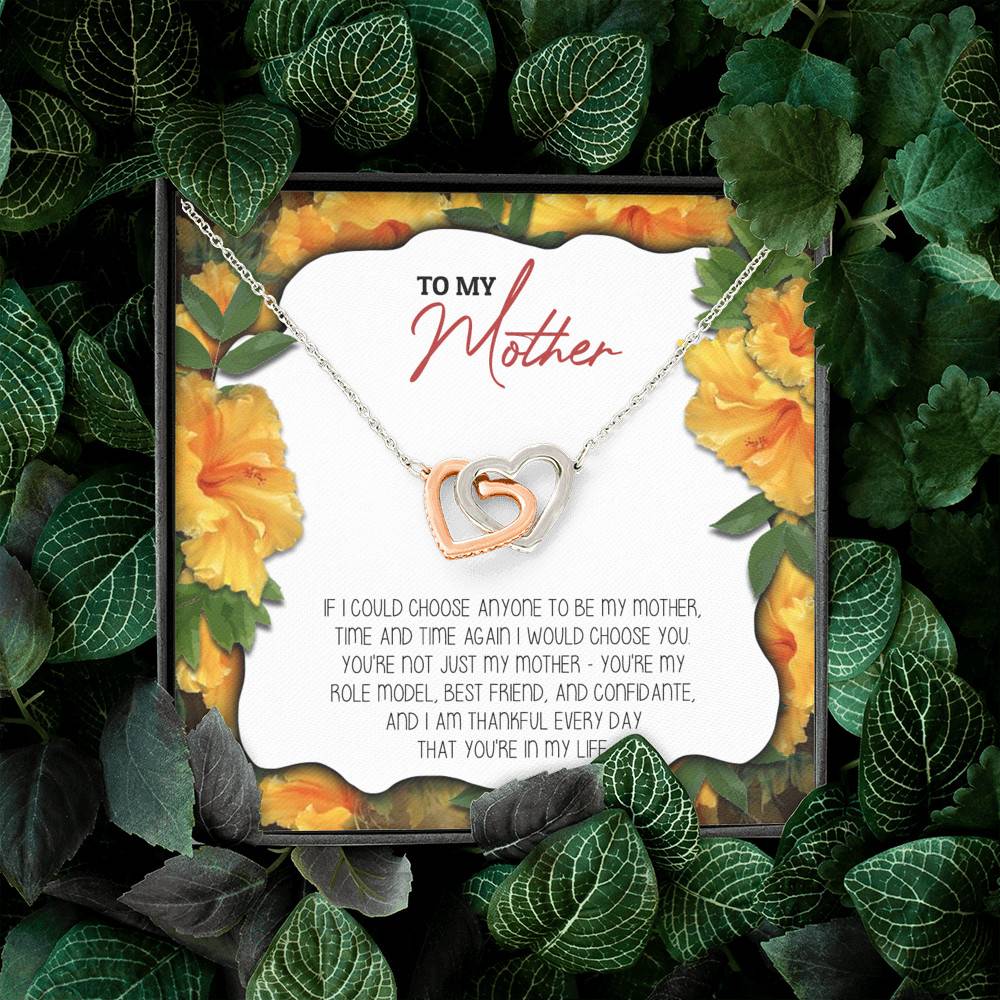 To My Mother If I Could Choose Anyone To Be My Mother Interlocking Hearts Pendant Necklace - Mom Jewelry To My Mother If I Could Choose Anyone To Be My Mother Interlocking Hearts Pendant Necklace - Mom Jewelry