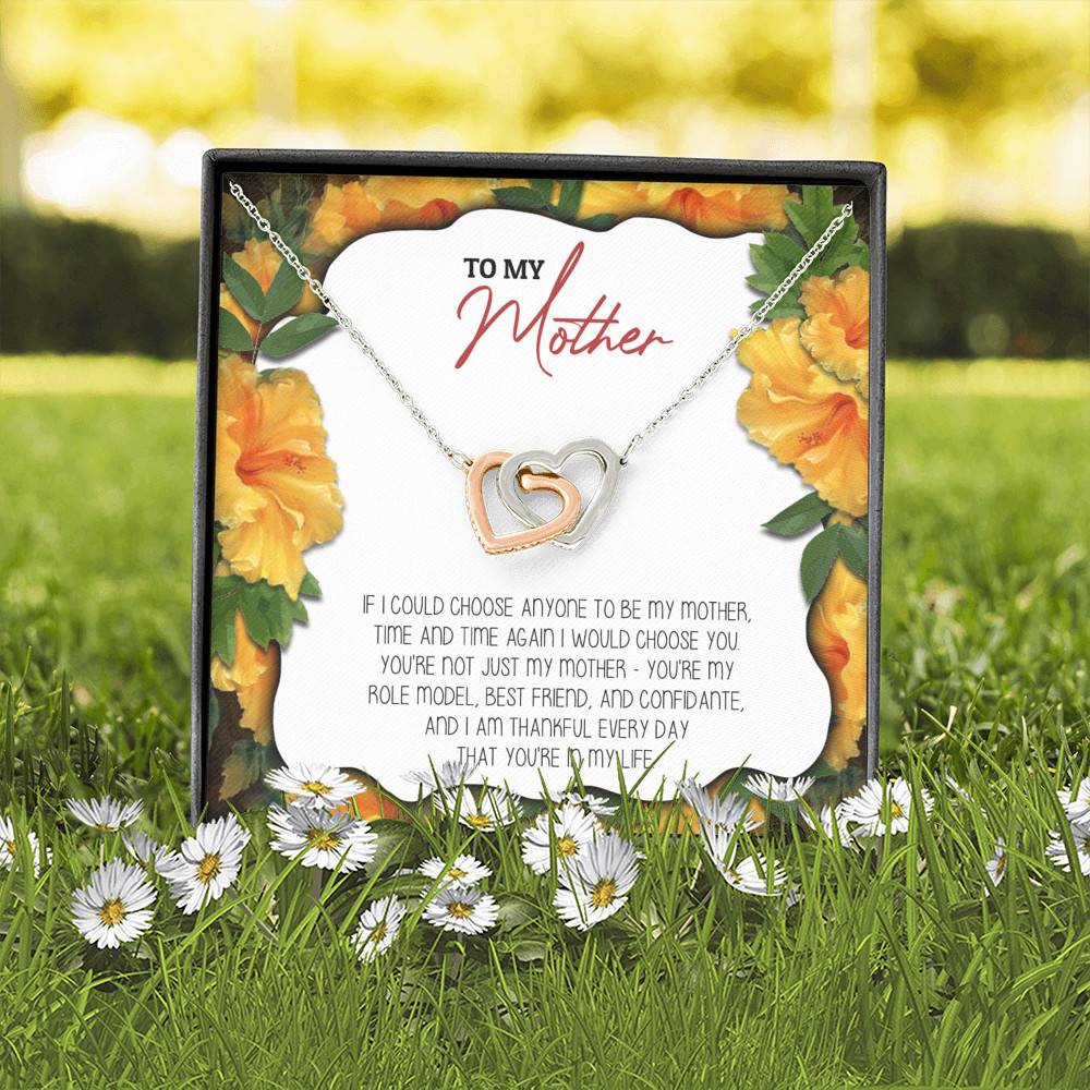 To My Mother If I Could Choose Anyone To Be My Mother Interlocking Hearts Pendant Necklace - Mom Jewelry To My Mother If I Could Choose Anyone To Be My Mother Interlocking Hearts Pendant Necklace - Mom Jewelry