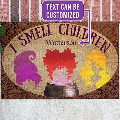 Personalized Halloween Gifts I Smell Children Sanderson Sisters Hocus Pocus Indoor Outdoor Doormat