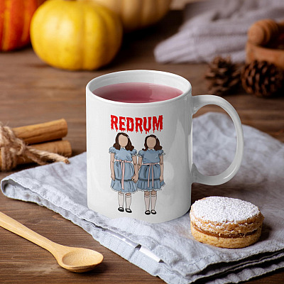 Alternative view of Horror Movie Redrum Ceramic Coffee Mug - Beer Stein - Water Bottle - Color Changing Mug - Funny Halloween Mug