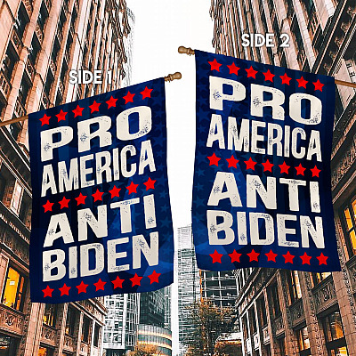 Alternative view of Pro America Anti Biden Outdoor Garden Flag - House Flag - Wall Flag