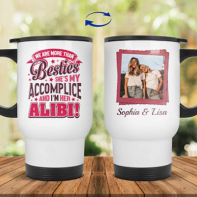 14 oz. White Travel Mug