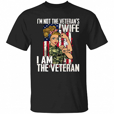 I'm Not the Veteran's Wife Tshirt, Black, Unisex T-Shirt