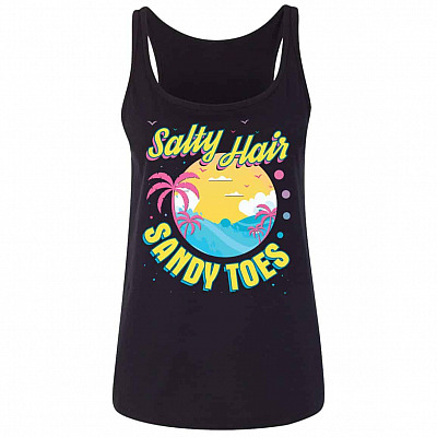 Salty Hair tank, Black, Ladies Tank Top