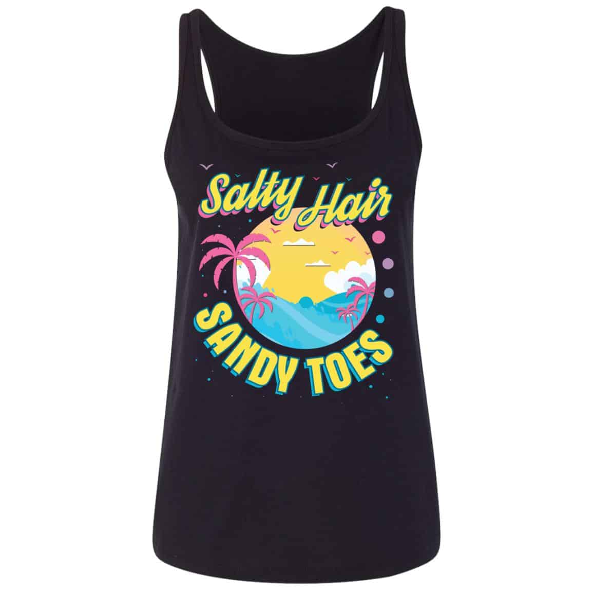 Salty Hair tank, Black, Ladies Tank Top