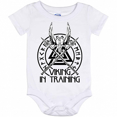 Viking In Training Baby Onesie, White, Baby Onesie - 12 Month