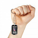 I'm Not The Veteran's Wife I Am The Veteran American Flag Luxury Dog Tag Pendant Necklace - Women Veteran Gifts