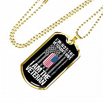 I'm Not The Veteran's Wife I Am The Veteran American Flag Luxury Dog Tag Pendant Necklace - Women Veteran Gifts
