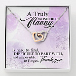 A Truly Wonderful Nanny Is Hard To Find Difficult To Part With Interlocking Hearts Pendant Necklace - Goodbye Nanny Gift - Interlocking Hearts Necklace