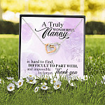 A Truly Wonderful Nanny Is Hard To Find Difficult To Part With Interlocking Hearts Pendant Necklace - Goodbye Nanny Gift