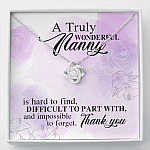 A Truly Wonderful Nanny Is Hard To Find Difficult To Part With Love Knot Necklace - Goodbye Nanny Gift - Love Knot Necklace A Truly Wonderful Nanny Is Hard To Find Difficult To Part With Love Knot Necklace - Goodbye Nanny Gift - Love Knot Necklace