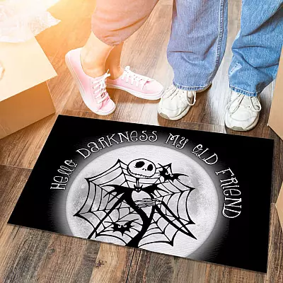 Hello Darkness My Old Friend Jack Halloween Entrance Indoor - Outdoor Decorative Doormat