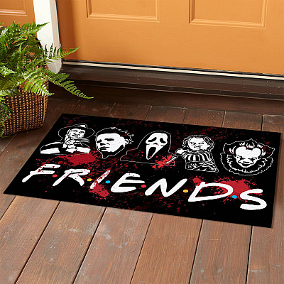 Alternative view of Horror Movies Characters Halloween Indoor Doormat - Horror Friends Outdoor Door Mat