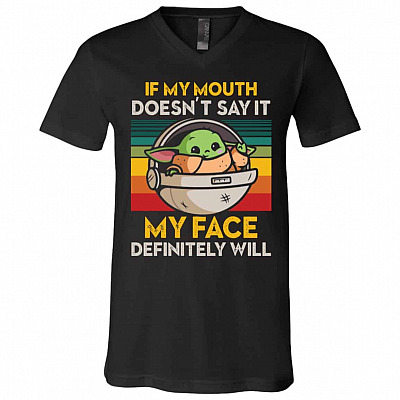 if my mouth shirt, Black, V-Neck T-Shirt