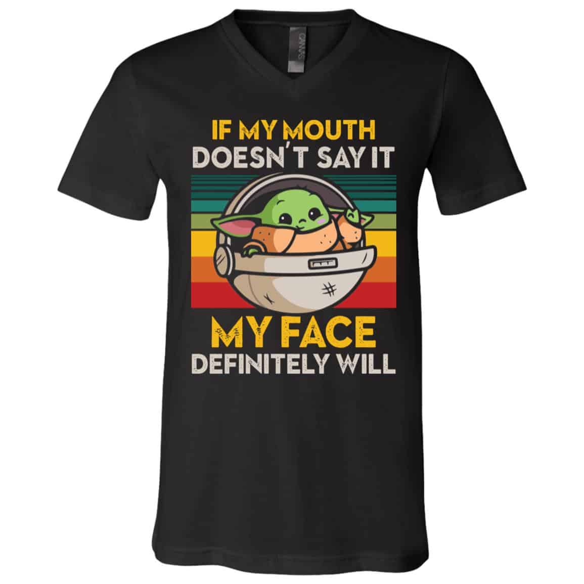 if my mouth shirt, Black, V-Neck T-Shirt