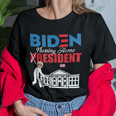 Alternative view of Biden Nursing Home Resident T-Shirt - Funny Anti Biden Shirt