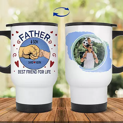 14 oz. White Travel Mug