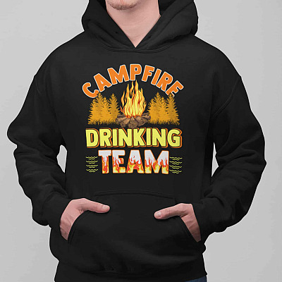 Alternative view of Campfire Drinking Team Camping Lover Hoodie - Campfire Hoodie - Campfire Lover Hoodie