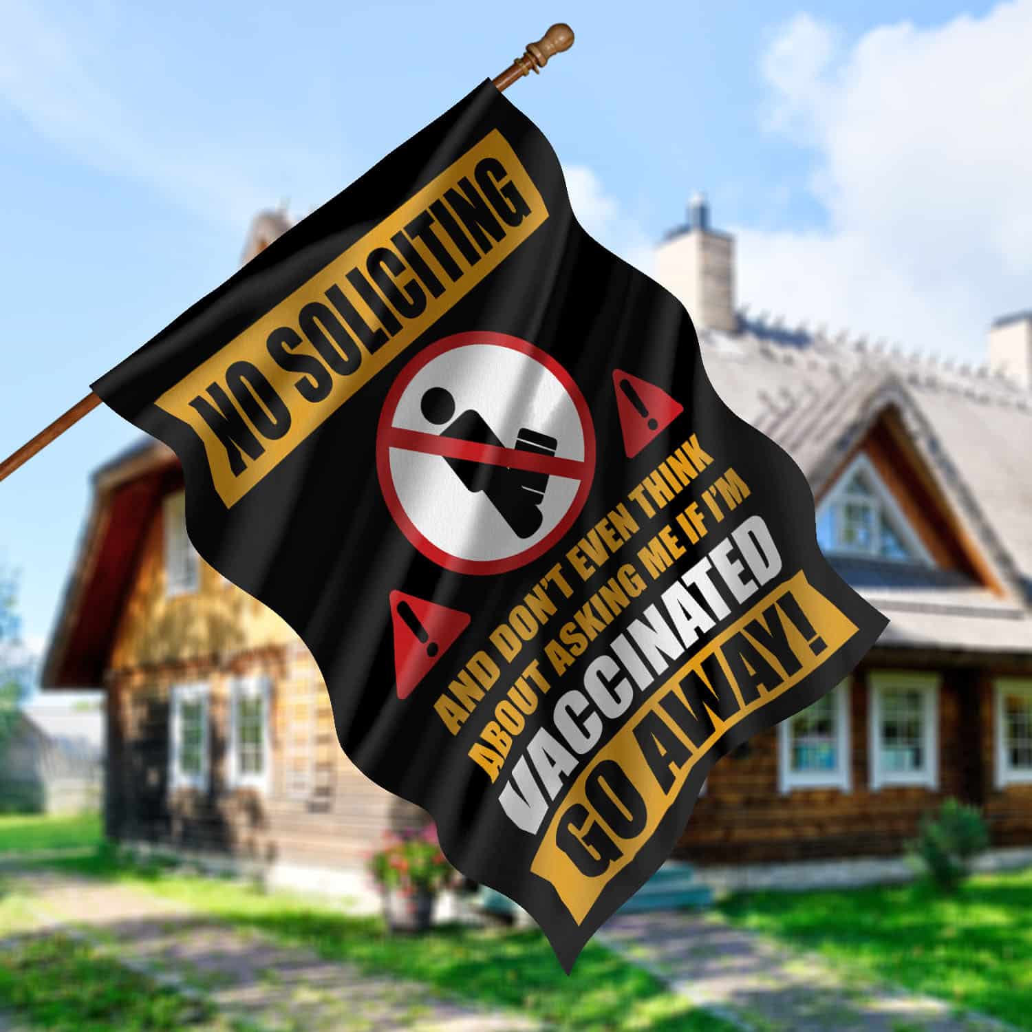 1O. No Soliciting Flag-30x40 House Flag Mockup 5
