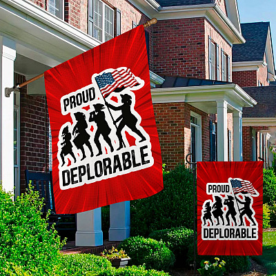 Alternative view of Proud Deplorable Flag Deplorable and Proud American Flag Outdoor Indoor Decorative Garden Flag - House Flag