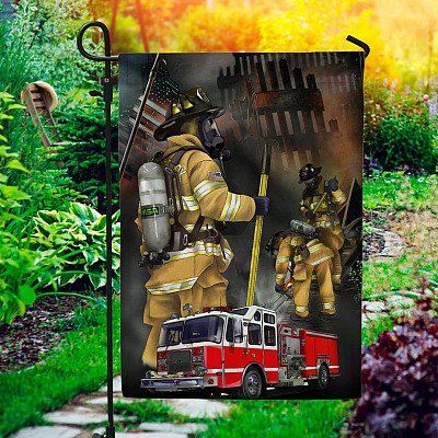 Firefighter American Patriot 11th September Decorative Garden Flag - Indoor Outdoor Flag - House Flag