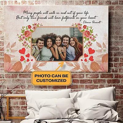 Alternative view of Personalized Photo Many People Will Walk in And out Of Your Life True Friends Framed Canvas Prints - Wall Art