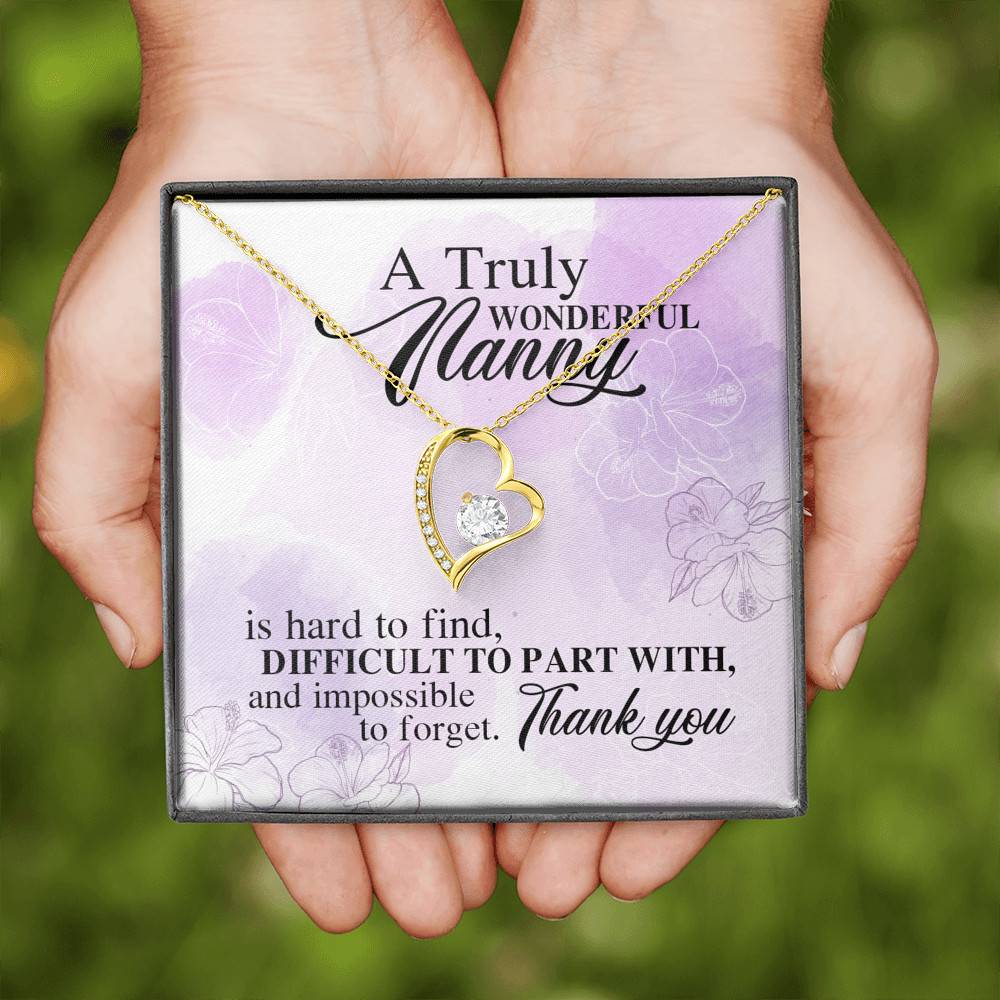 A Truly Wonderful Nanny Is Hard To Find Difficult To Part With Forever Love Heart Pendant Necklace - Goodbye Nanny Gift