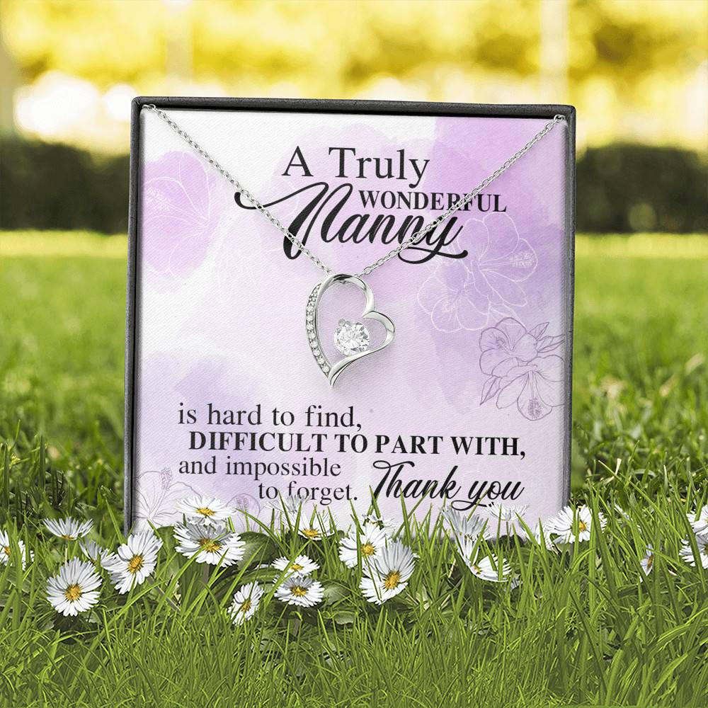 A Truly Wonderful Nanny Is Hard To Find Difficult To Part With Forever Love Heart Pendant Necklace - Goodbye Nanny Gift