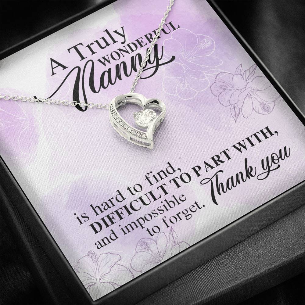 A Truly Wonderful Nanny Is Hard To Find Difficult To Part With Forever Love Heart Pendant Necklace - Goodbye Nanny Gift