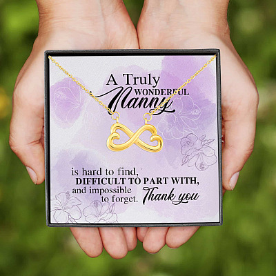 Alternative view of A Truly Wonderful Nanny Is Hard To Find Difficult To Part With Infinity Heart Pendant Necklace - Goodbye Nanny Gift