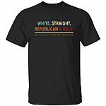 White Straight Republican Tshirt, Black, Unisex T-Shirt