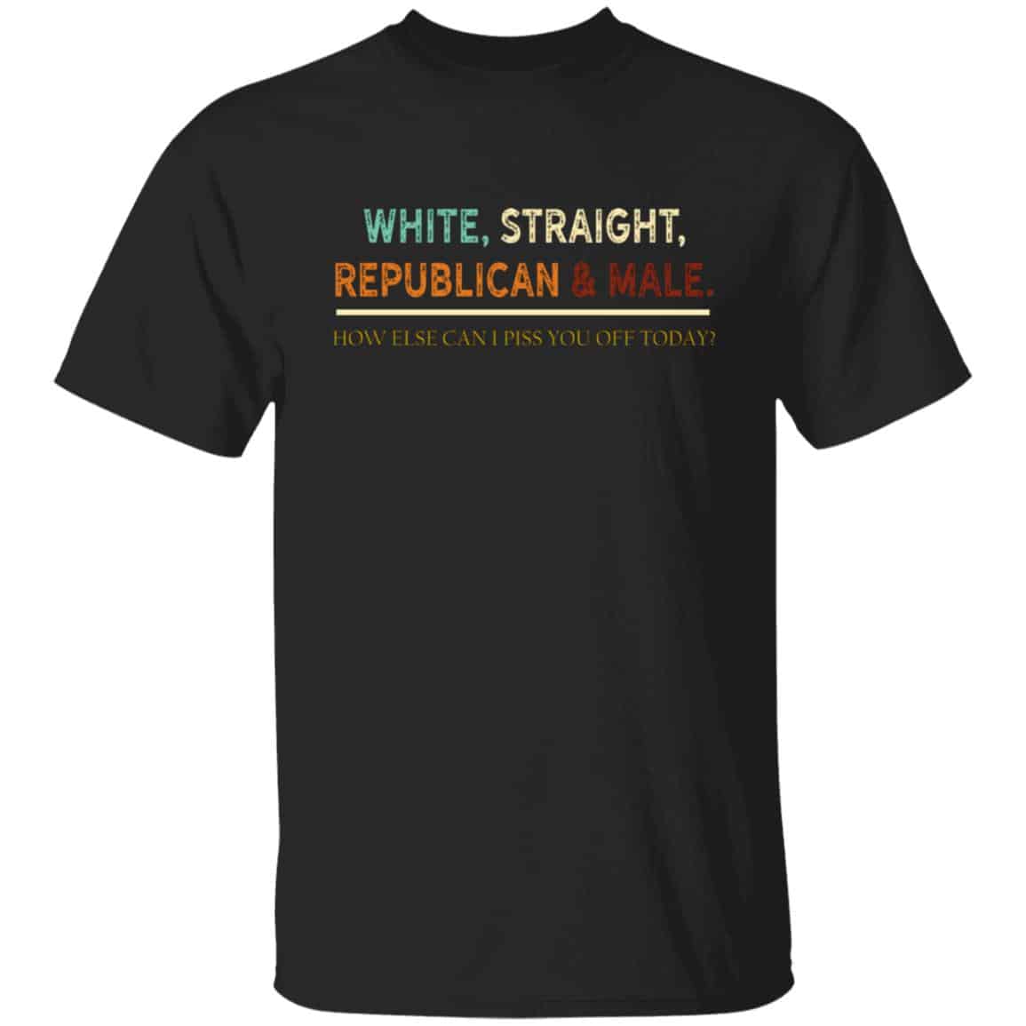 White Straight Republican Tshirt, Black, Unisex T-Shirt