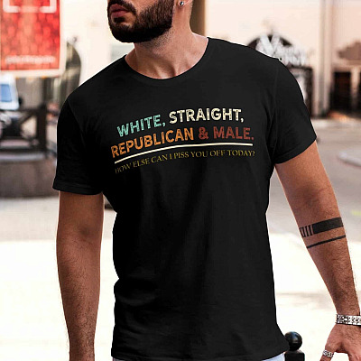 Alternative view of White Straight Republican Make how Else Can I Piss You Off Today Retro Vintage T-Shirt
