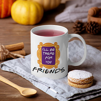 I'll Be There For You Friends Monica's Yellow Peephole Frame Ceramic Coffee Mug - Friends TV Show Gift Ideas
