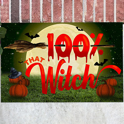 100% that Witch Halloween Welcome Mat Halloween Decorations Entrance Indoor Outdoor Decorative Doormat