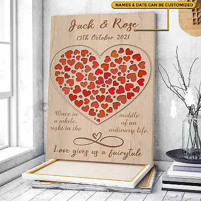 Wedding Personalized Photo Once in A While Right in The Middle of An Ordinary Life Framed Canvas - Unframed Poster