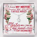 Will You Be My Maid Of Honor Alluring Beauty Necklace - Maid Of Honor Proposal Wedding Gift From Bride - Alluring Beauty Necklace
