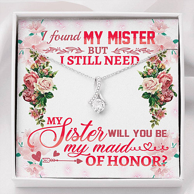 Will You Be My Maid Of Honor Alluring Beauty Necklace - Maid Of Honor Proposal Wedding Gift From Bride - Alluring Beauty Necklace