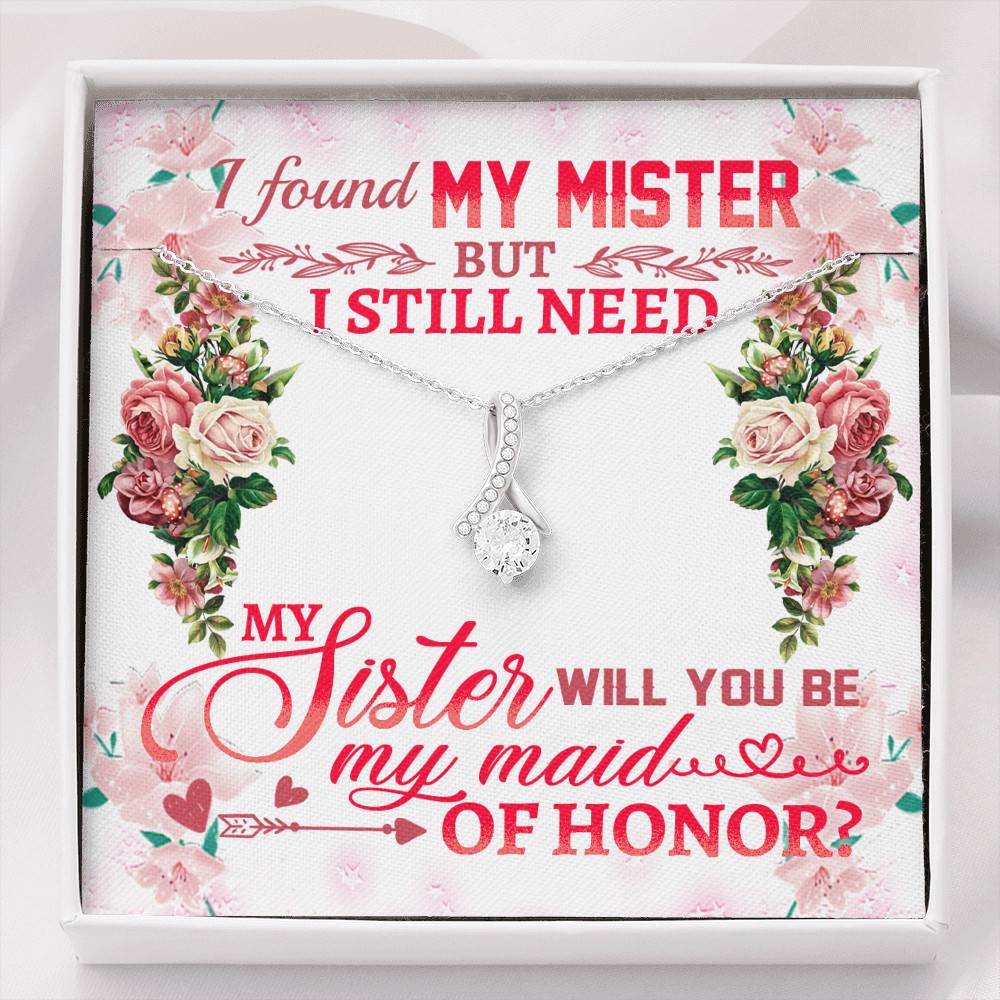 Will You Be My Maid Of Honor Alluring Beauty Necklace - Maid Of Honor Proposal Wedding Gift From Bride - Alluring Beauty Necklace