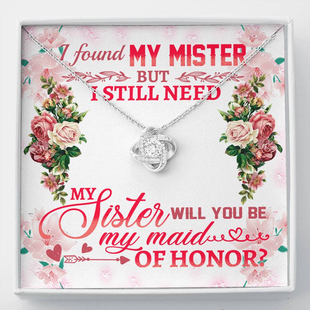 Will You Be My Maid Of Honor Love Knot Necklace - Maid Of Honor Proposal Wedding Gift From Bride - Love Knot Necklace