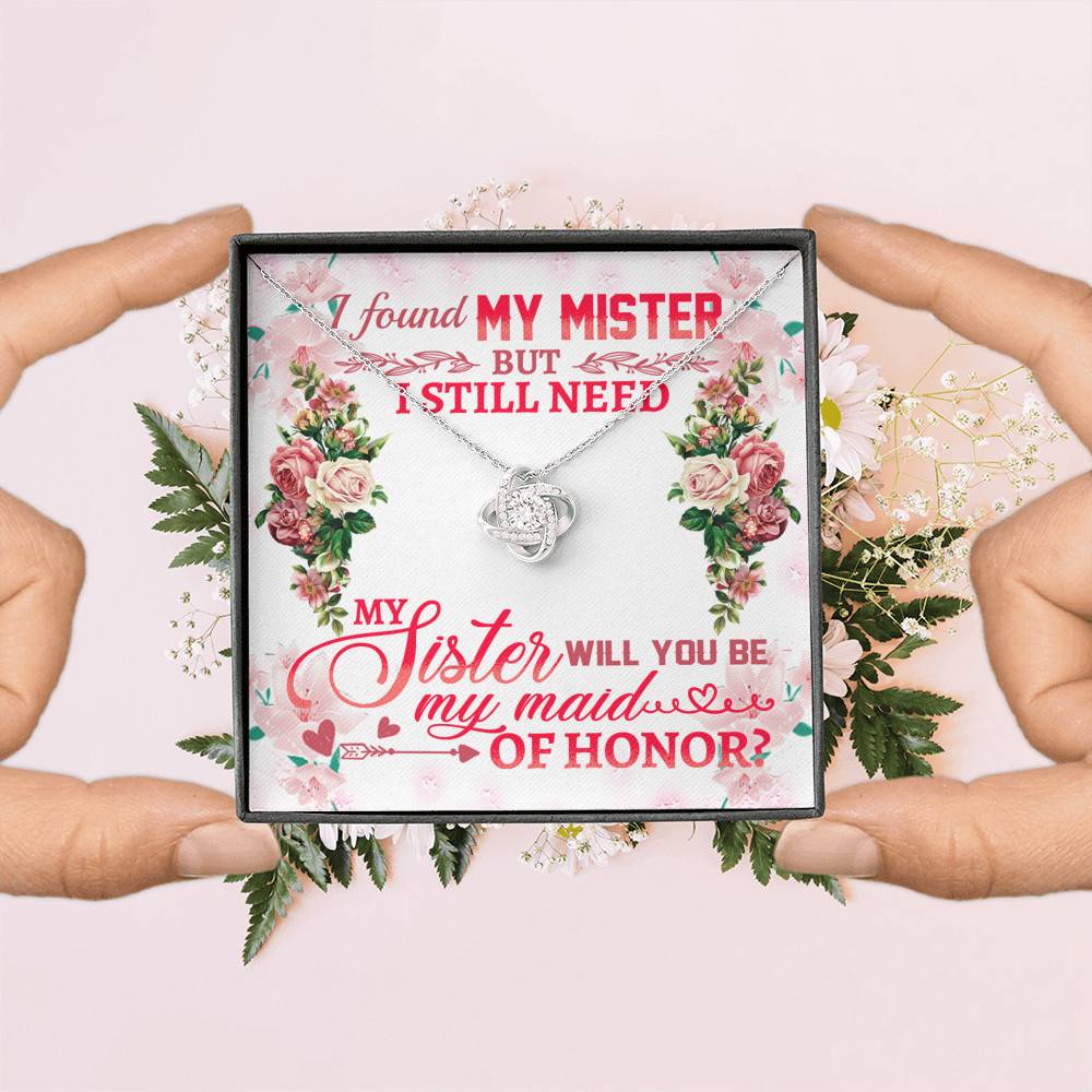 Will You Be My Maid Of Honor Love Knot Necklace - Maid Of Honor Proposal Wedding Gift From Bride