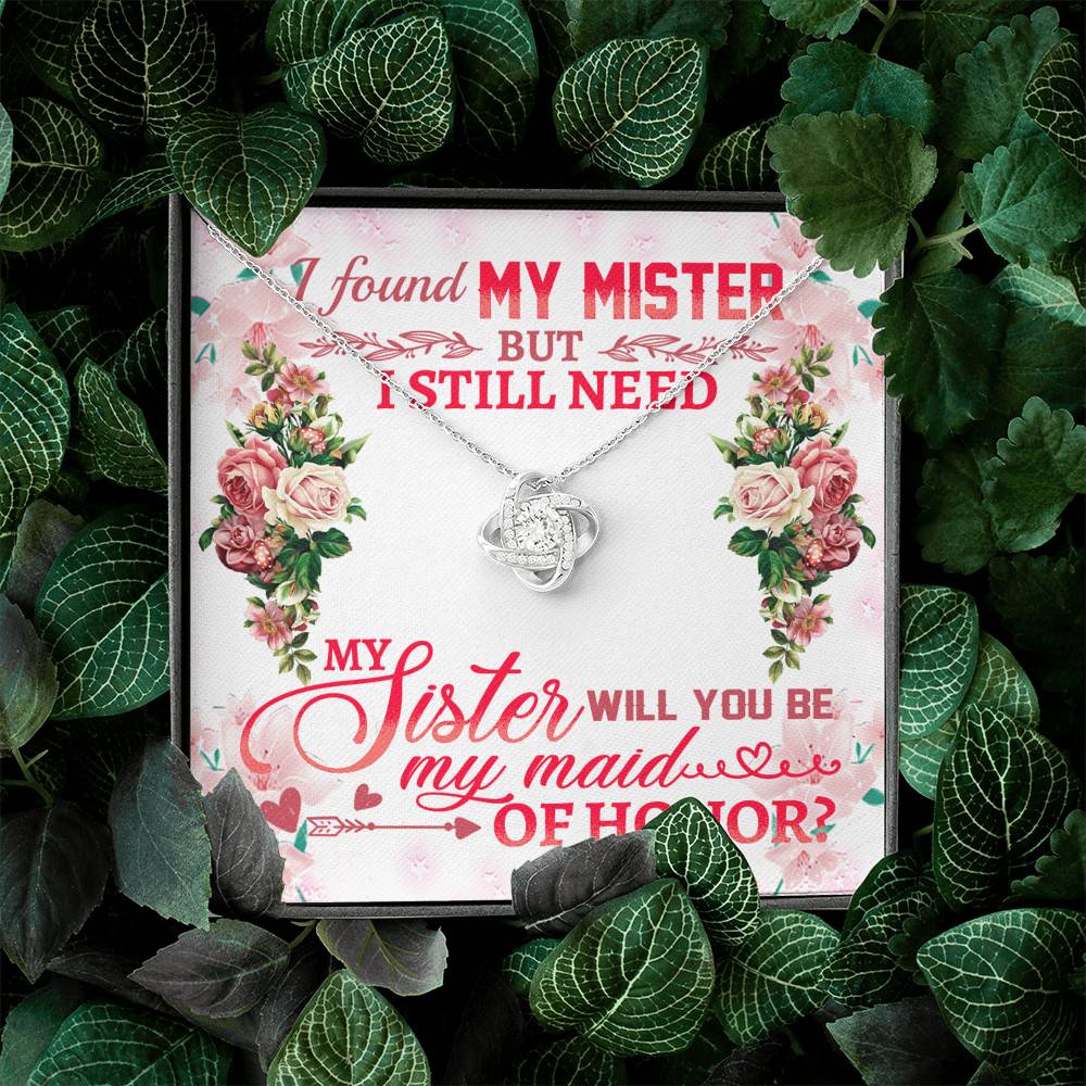 Will You Be My Maid Of Honor Love Knot Necklace - Maid Of Honor Proposal Wedding Gift From Bride