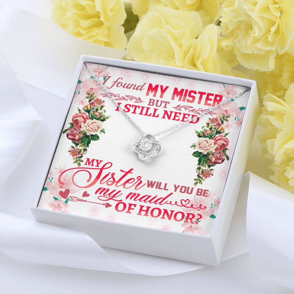 Will You Be My Maid Of Honor Love Knot Necklace - Maid Of Honor Proposal Wedding Gift From Bride