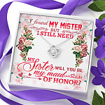 Will You Be My Maid Of Honor Love Knot Necklace - Maid Of Honor Proposal Wedding Gift From Bride